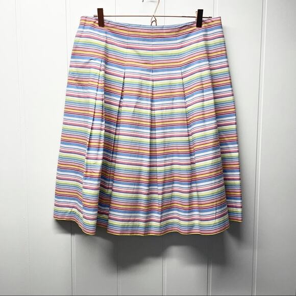 Talbots Rainbow Striped Pleated Skirt Size 12 - Picture 1 of 11